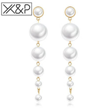 Load image into Gallery viewer, Pearl Long Drop Earrings - Melodiess