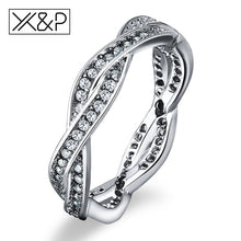 Load image into Gallery viewer, 925 Sterling Silver Braided Pave Finger Ring - Melodiess