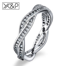 Load image into Gallery viewer, 925 Sterling Silver Braided Pave Finger Ring - Melodiess