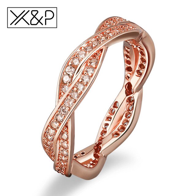 925 Sterling Silver Braided Pave Finger Ring - Melodiess