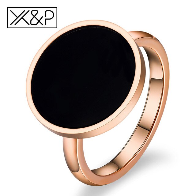 Luxury Zircon Crystal Inlay Black Ring - Melodiess