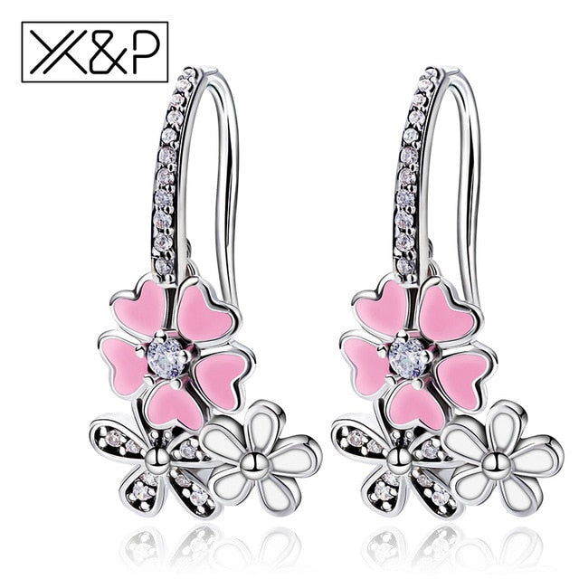 Daisy Cherry Blossom Drop Earrings - Melodiess