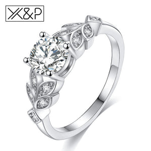 Luxury Brand Wedding Crystal Silver Ring - Melodiess
