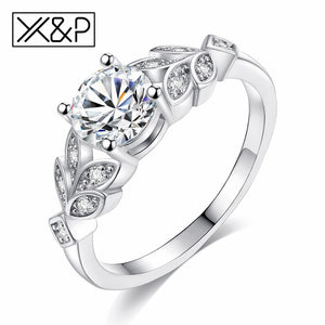 Luxury Brand Wedding Crystal Silver Ring - Melodiess