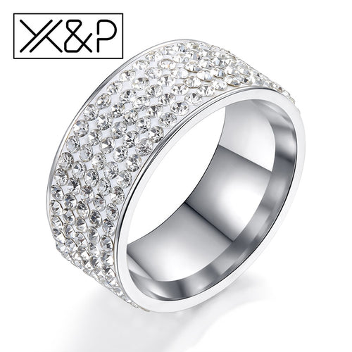 Stainless Steel Crystal Ring - Melodiess