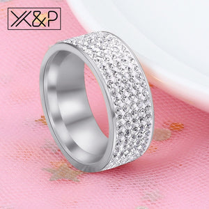 Stainless Steel Crystal Ring - Melodiess