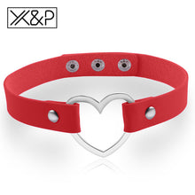 Load image into Gallery viewer, Cute Heart Color Leather Neck Hoop Chokers - Melodiess